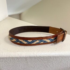 70s VTG LEVIS Straus Co Belt Mens 30  Hand Stained Lattigo Leather Brown Western